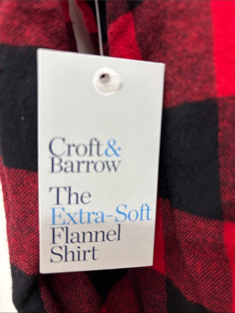 croft & barrow “NEW” Red and Black Buffalo Plaid Button-Down Shirt Sz M - Picture 4 of 7